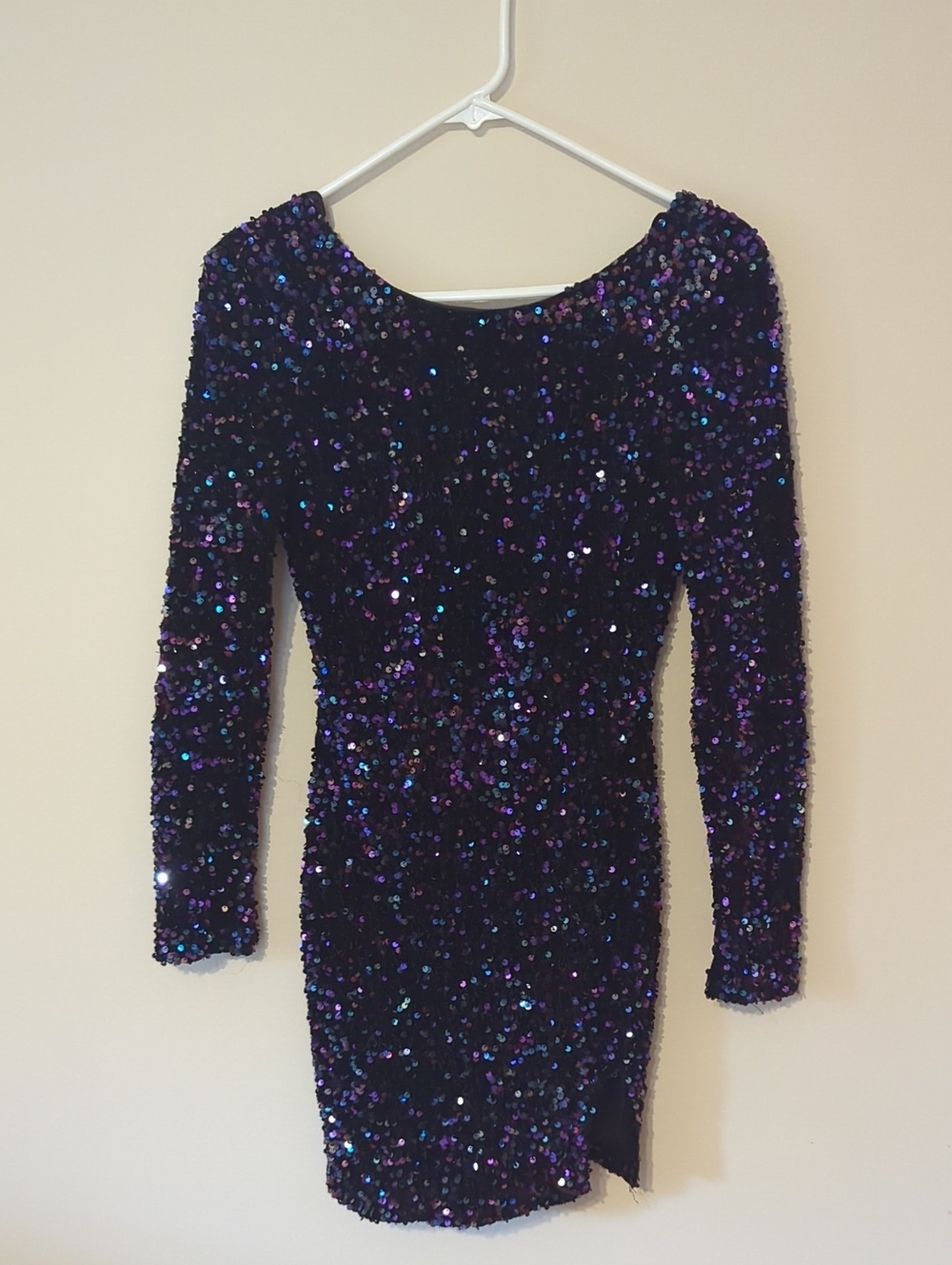 Crystal Sky Long Sleeve Sequin Dress Long Sleeve Mini Dress Size Small